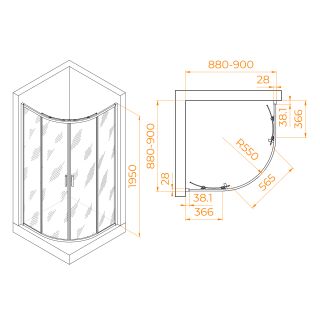 Душевой уголок RGW PA-52 03085299-11 90x90см хром